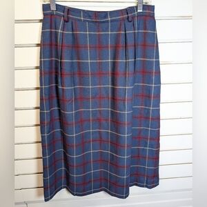 Vintage David Brooks 100% Wool Plaid Pencil Skirt Size 12 EUC